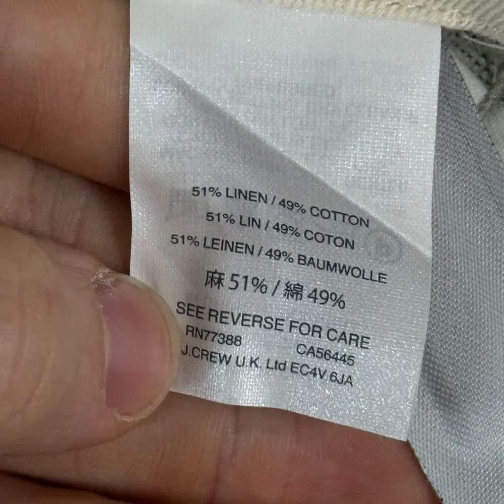 J Crew Pants Mens 31x30 Gray 484 Slim Fit Linen Blend Chino Lightweight NWT